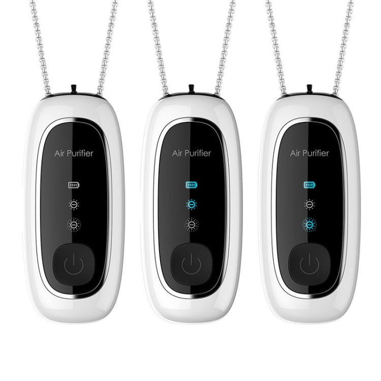 KY100A Purificatore d'aria portatile da appendere al collo con purificatore d'aria a ioni negativi, Rectangle White, Rectangle Black