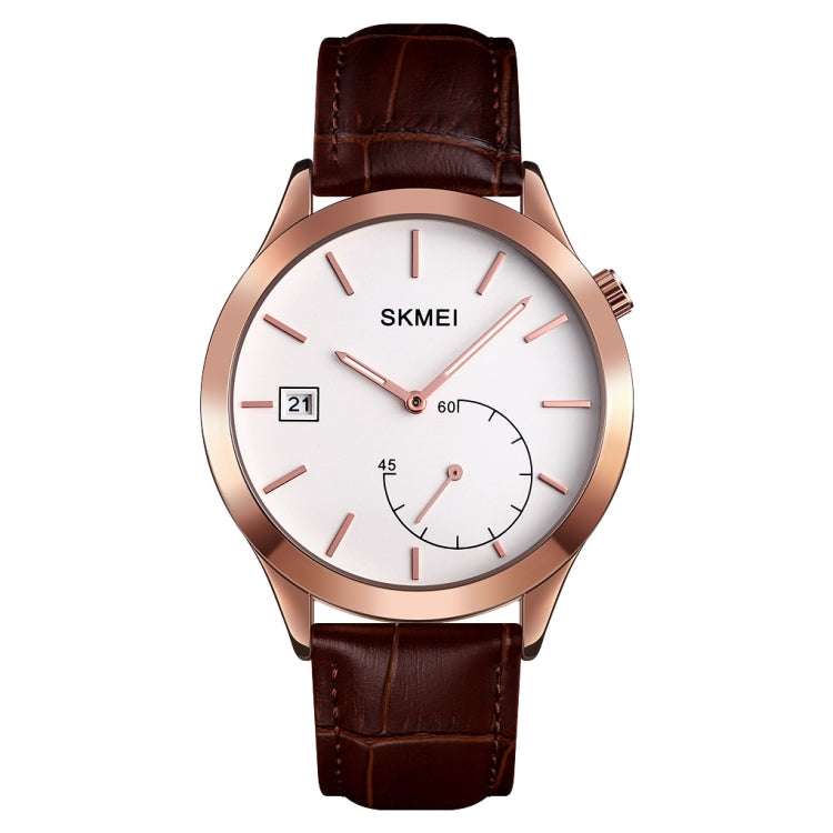 SKMEI 1581 Orologio da uomo alla moda creativo Semplice orologio al quarzo impermeabile a due pin per sport all'aria aperta casual