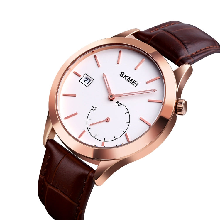 SKMEI 1581 Orologio da uomo alla moda creativo Semplice orologio al quarzo impermeabile a due pin per sport all'aria aperta casual