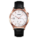 SKMEI 1581 Orologio da uomo alla moda creativo Semplice orologio al quarzo impermeabile a due pin per sport all'aria aperta casual