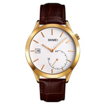SKMEI 1581 Orologio da uomo alla moda creativo Semplice orologio al quarzo impermeabile a due pin per sport all'aria aperta casual