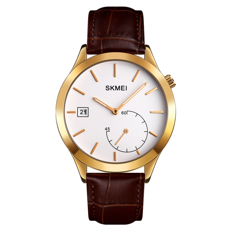 SKMEI 1581 Orologio da uomo alla moda creativo Semplice orologio al quarzo impermeabile a due pin per sport all'aria aperta casual