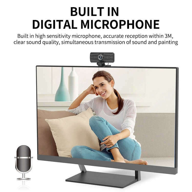 Webcam Gsou T16s 1080P HD con microfono integrato nella copertura per lezioni online e videoconferenze trasmesse