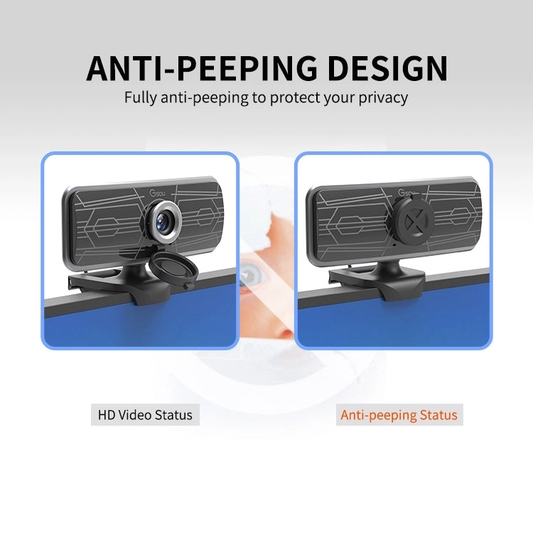 Webcam Gsou T16s 1080P HD con microfono integrato nella copertura per lezioni online e videoconferenze trasmesse