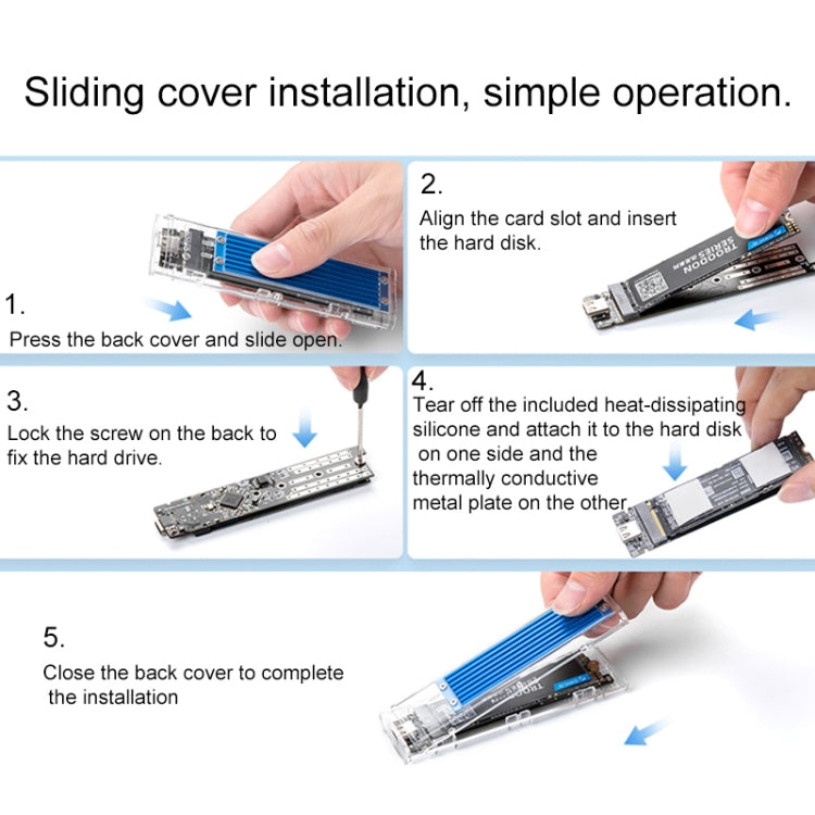 Custodia per disco rigido a doppio protocollo SSD ORICO TCM2M-C3 M.2