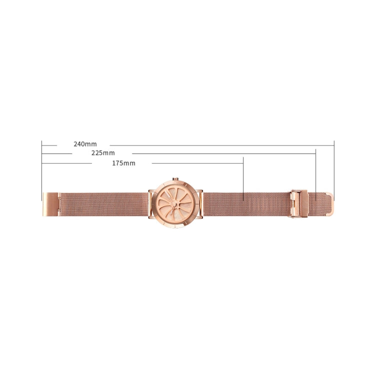 SKMEI 9204 Orologio da uomo con orologio al quarzo con cinturino in maglia impermeabile con quadrante rotante scheletro alla moda