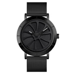 SKMEI 9204 Orologio da uomo con orologio al quarzo con cinturino in maglia impermeabile con quadrante rotante scheletro alla moda