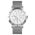 SKMEI 9204 Orologio da uomo con orologio al quarzo con cinturino in maglia impermeabile con quadrante rotante scheletro alla moda