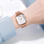 SKMEI 9207 Fashion Creative Simple Watch Men Magnetic Buckle Mesh Belt Steel Belt Couple Quartz Watch