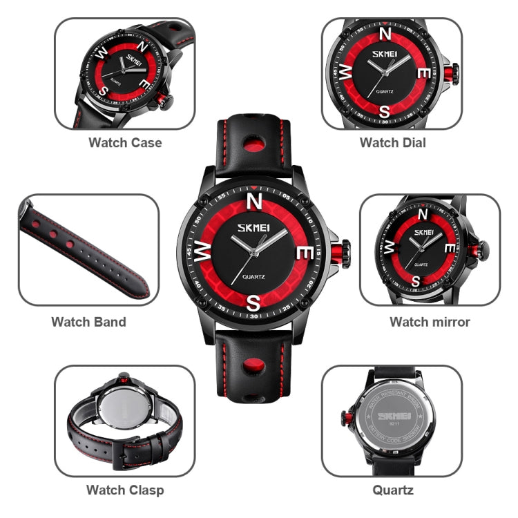 SKMEI 9211 Fashion Sports Quadrante stereo Puntatore luminoso Orologio creativo Business Trend Orologio al quarzo da uomo
