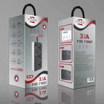 Multipresa universale 3 fori 3000W con 6 USB intelligenti