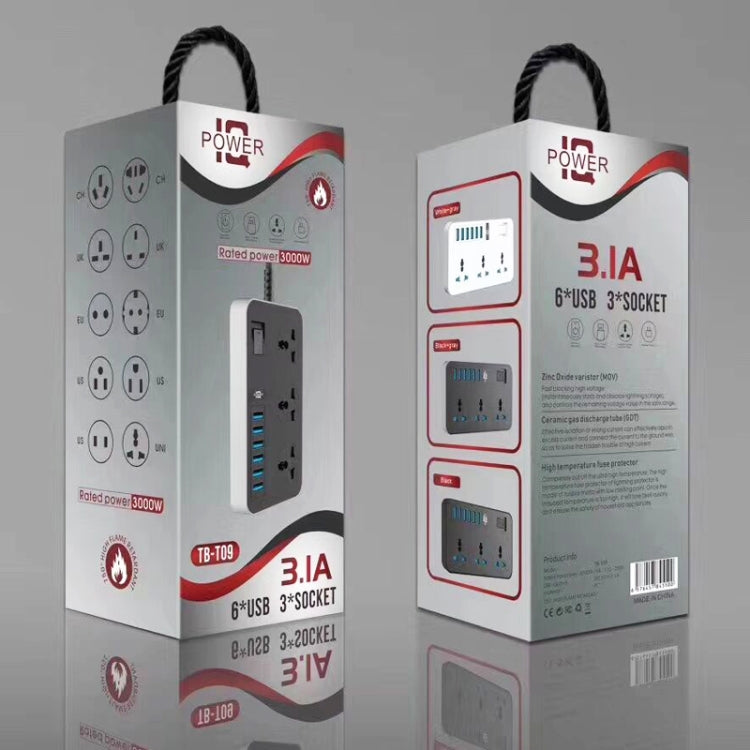 Multipresa universale 3 fori 3000W con 6 USB intelligenti