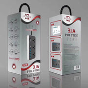 T09 Jack universale internazionale a 3 fori plug-in multifunzione ad alta potenza da 3000 W + 6 ricarica intelligente USB, EU PLUG, US PLUG, UK PLUG