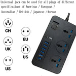 Multipresa universale 3 fori 3000W con 6 USB intelligenti