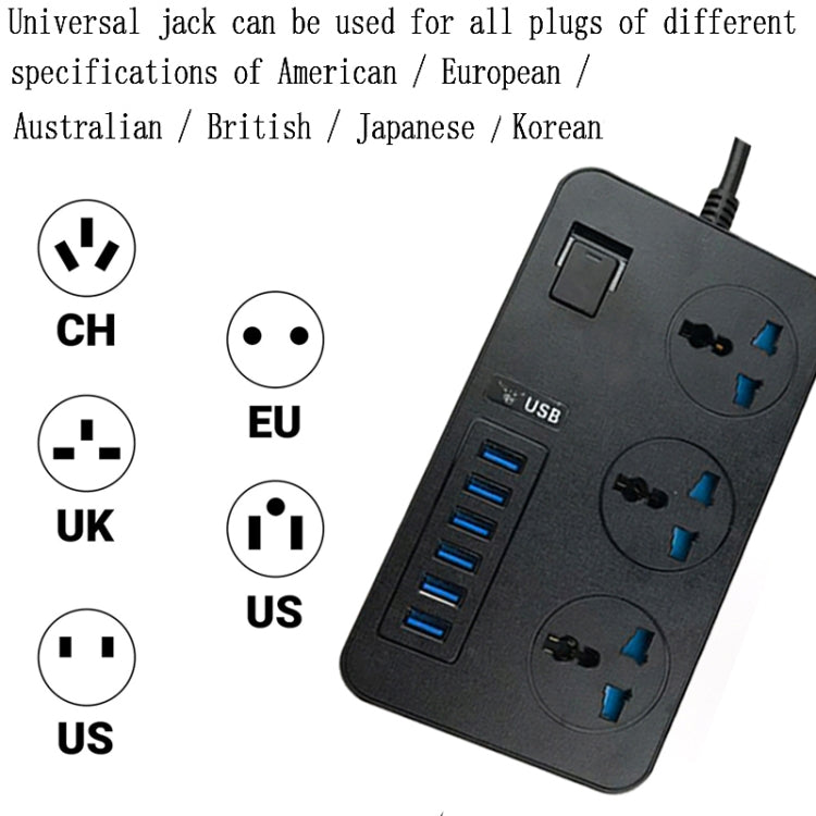 Multipresa universale 3 fori 3000W con 6 USB intelligenti