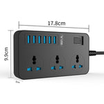 Multipresa universale 3 fori 3000W con 6 USB intelligenti