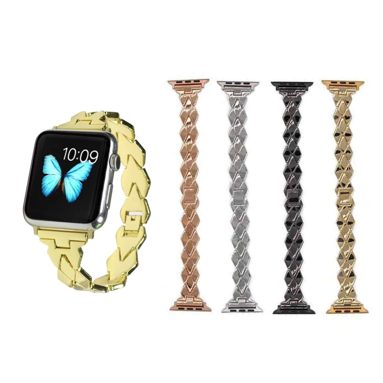 Apple Watch Serie 5 e 4 40 mm / 3 e 2 e 1 cinturino in acciaio inossidabile con diamanti da 38 mm, For Apple Watch Series 5 & 4 40mm