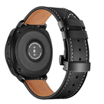 22mm Per Huawei Watch GT2e / GT2 46mm Cinturino con fibbia a farfalla in pelle Bottone nero