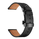 22mm Per Huawei Watch GT2e / GT2 46mm Cinturino con fibbia a farfalla in pelle Bottone nero