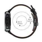 22mm Per Huawei Watch GT2e / GT2 46mm Cinturino con fibbia a farfalla in pelle Bottone nero