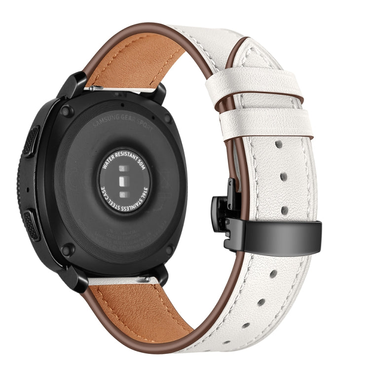22mm Per Huawei Watch GT2e / GT2 46mm Cinturino con fibbia a farfalla in pelle Bottone nero