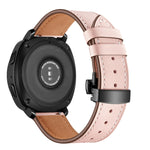 22mm Per Huawei Watch GT2e / GT2 46mm Cinturino con fibbia a farfalla in pelle Bottone nero