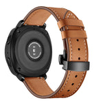 22mm Per Huawei Watch GT2e / GT2 46mm Cinturino con fibbia a farfalla in pelle Bottone nero