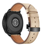 22mm Per Huawei Watch GT2e / GT2 46mm Cinturino con fibbia a farfalla in pelle Bottone nero