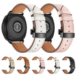 22mm Per Huawei Watch GT2e / GT2 46mm Cinturino con fibbia a farfalla in pelle Bottone nero