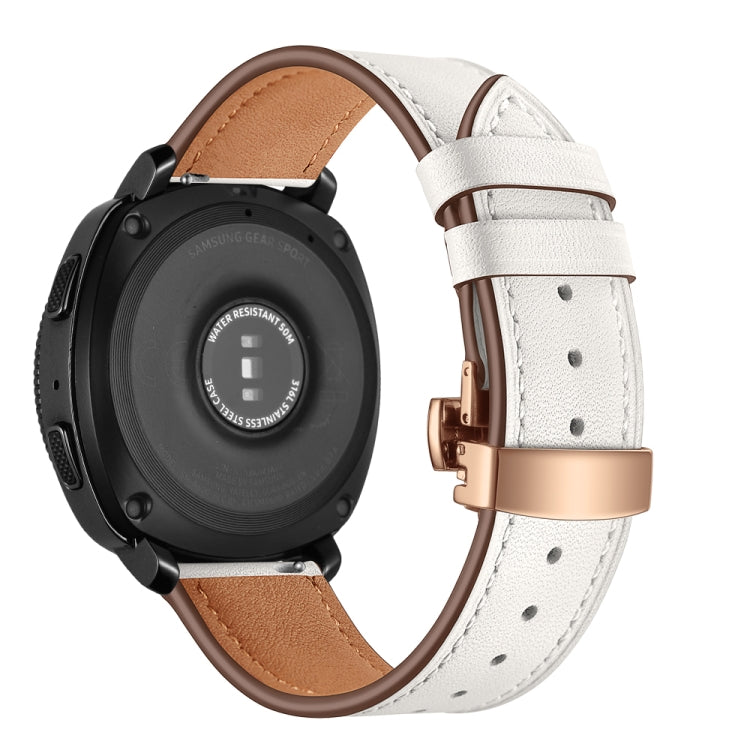 22mm Per Huawei Watch GT2e / GT2 46mm Cinturino con fibbia a farfalla in pelle Fibbia in oro rosa
