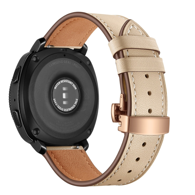 22mm Per Huawei Watch GT2e / GT2 46mm Cinturino con fibbia a farfalla in pelle Fibbia in oro rosa