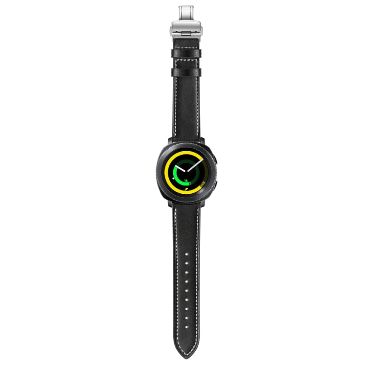 22mm Per Huawei Watch GT2e / GT2 46mm Cinturino con fibbia a farfalla in pelle Fibbia argento