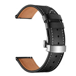 22mm Per Huawei Watch GT2e / GT2 46mm Cinturino con fibbia a farfalla in pelle Fibbia argento