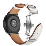22mm Per Huawei Watch GT2e / GT2 46mm Cinturino con fibbia a farfalla in pelle Fibbia argento