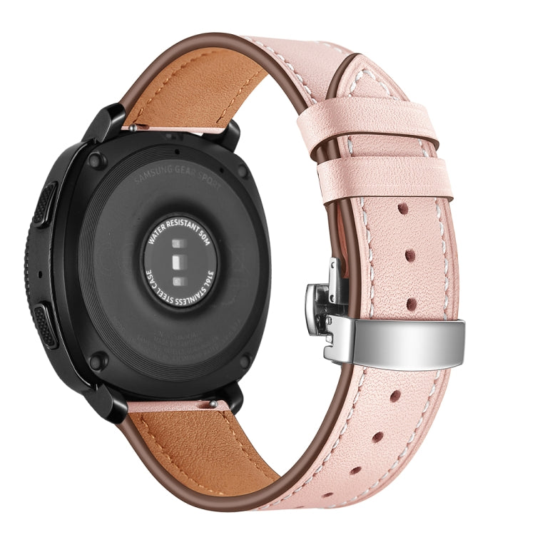 22mm Per Huawei Watch GT2e / GT2 46mm Cinturino con fibbia a farfalla in pelle Fibbia argento