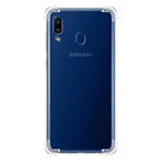 Per Samsung Galaxy A20 Custodia per telefono in TPU trasparente ultra sottile anti-caduta a quattro angoli