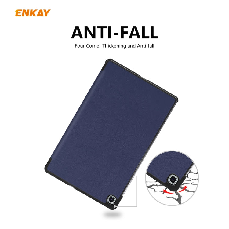 ENKAY ENK-8002 per Samsung Galaxy Tab S6 Lite P610 / P615 custodia in pelle PU + plastica con supporto a tre pieghe, For Samsung Galaxy Tab S6 Lite P610, For Samsung Galaxy Tab S6 Lite P610 / P615 / Tab S6 Lite 2022 / P613 / P619