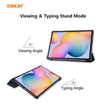 ENKAY ENK-8002 per Samsung Galaxy Tab S6 Lite P610 / P615 custodia in pelle PU + plastica con supporto a tre pieghe, For Samsung Galaxy Tab S6 Lite P610, For Samsung Galaxy Tab S6 Lite P610 / P615 / Tab S6 Lite 2022 / P613 / P619