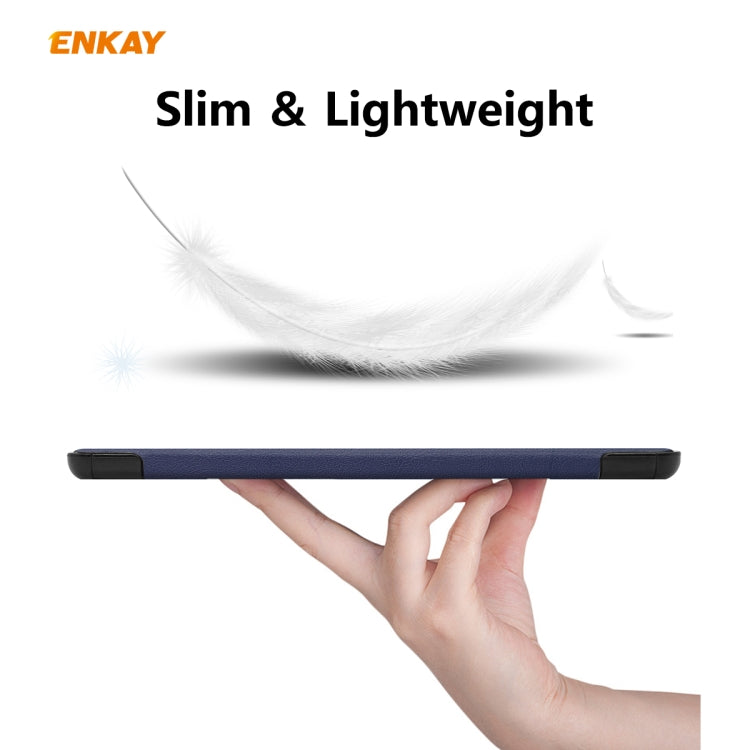 ENKAY ENK-8002 per Samsung Galaxy Tab S6 Lite P610 / P615 custodia in pelle PU + plastica con supporto a tre pieghe, For Samsung Galaxy Tab S6 Lite P610, For Samsung Galaxy Tab S6 Lite P610 / P615 / Tab S6 Lite 2022 / P613 / P619