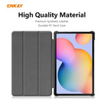 ENKAY ENK-8002 per Samsung Galaxy Tab S6 Lite P610 / P615 custodia in pelle PU + plastica con supporto a tre pieghe, For Samsung Galaxy Tab S6 Lite P610, For Samsung Galaxy Tab S6 Lite P610 / P615 / Tab S6 Lite 2022 / P613 / P619