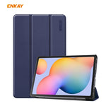ENKAY ENK-8002 per Samsung Galaxy Tab S6 Lite P610 / P615 custodia in pelle PU + plastica con supporto a tre pieghe, For Samsung Galaxy Tab S6 Lite P610, For Samsung Galaxy Tab S6 Lite P610 / P615 / Tab S6 Lite 2022 / P613 / P619