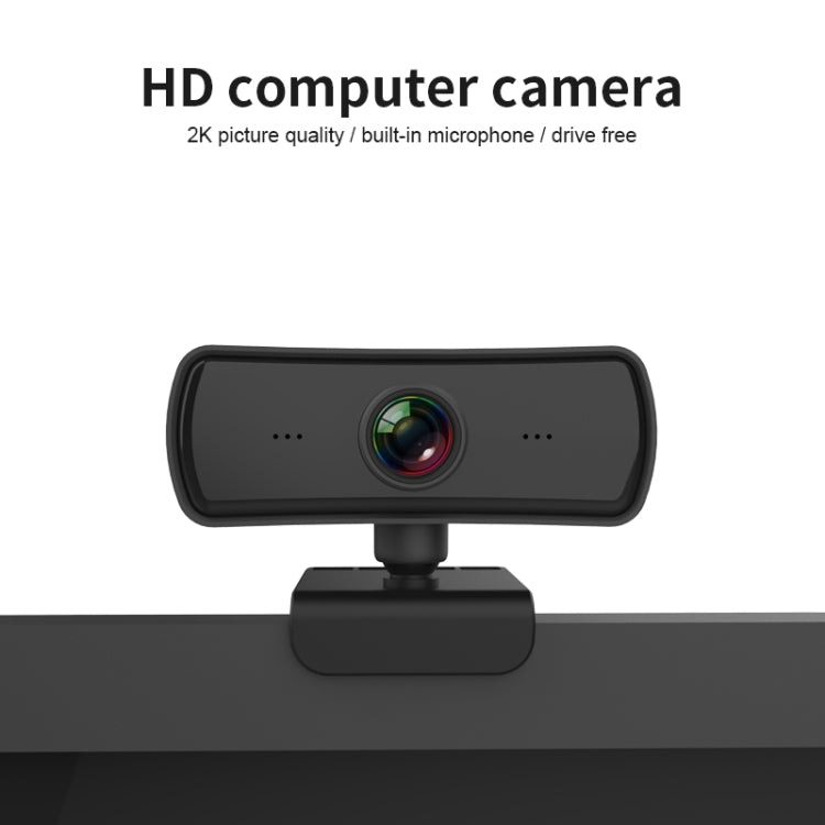 C3 400W Pixel Risoluzione 2K Messa a fuoco automatica Webcam HD 1080P Rotazione a 360° per trasmissione in diretta Videoconferenze WebCamera di lavoro con microfono USB senza driver, C3