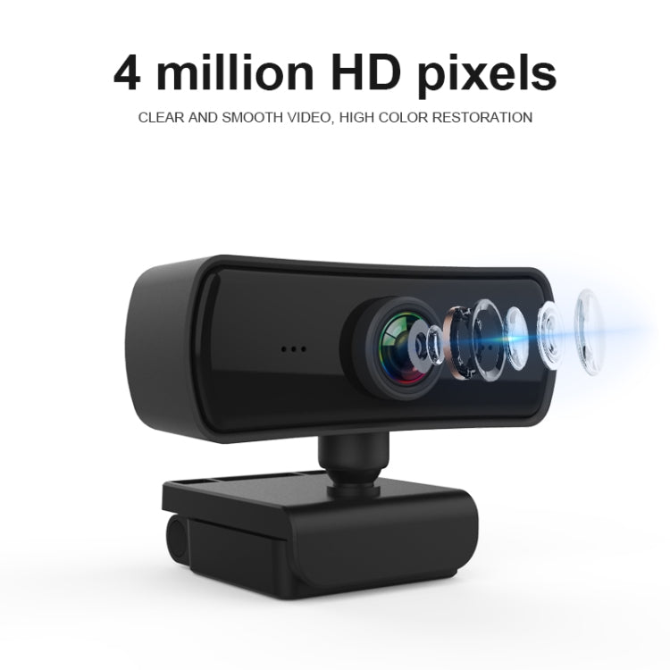 C3 400W Pixel Risoluzione 2K Messa a fuoco automatica Webcam HD 1080P Rotazione a 360° per trasmissione in diretta Videoconferenze WebCamera di lavoro con microfono USB senza driver, C3