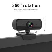C3 400W Pixel Risoluzione 2K Messa a fuoco automatica Webcam HD 1080P Rotazione a 360° per trasmissione in diretta Videoconferenze WebCamera di lavoro con microfono USB senza driver, C3