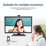 C3 400W Pixel Risoluzione 2K Messa a fuoco automatica Webcam HD 1080P Rotazione a 360° per trasmissione in diretta Videoconferenze WebCamera di lavoro con microfono USB senza driver, C3