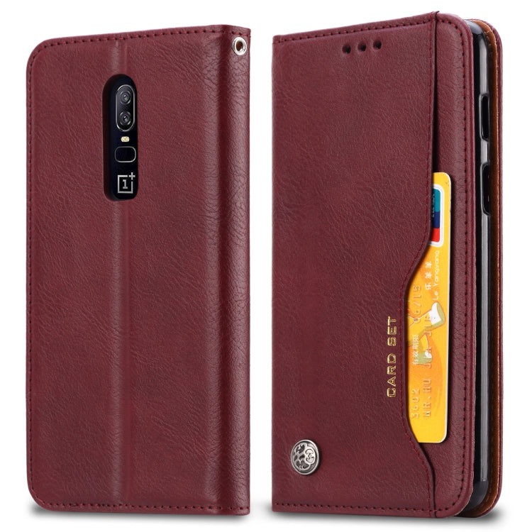 Knead Skin Texture Custodia orizzontale in pelle Flip per OnePlus 6, con cornice per foto e supporto, fessure per carte e portafoglio, For OnePlus 6