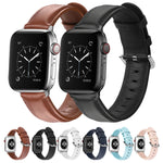 Per Apple Watch Series 5 e 4 44 mm 3 e 2 e 1 cinturino in pelle con foro tondo da 42 mm