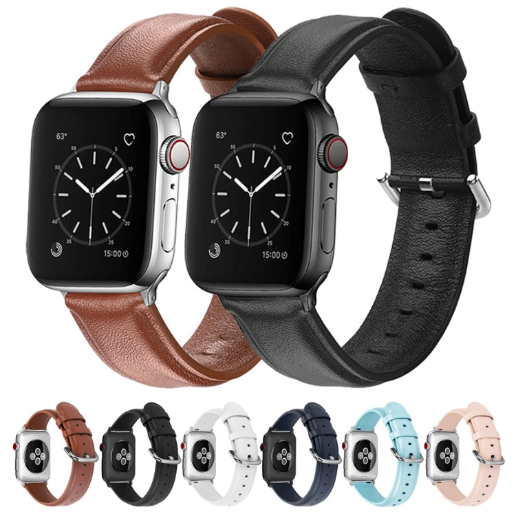 Per Apple Watch Series 5 e 4 44 mm 3 e 2 e 1 cinturino in pelle con foro tondo da 42 mm