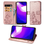 Lucky Clover Custodia in pelle con motivo a fiori pressati con supporto e fessure per carte, portafoglio e cinturino da polso, For Huawei P Smart 2020, For Huawei Y5P 2020 & Honor 9S, For Xiaomi Mi 10 Lite 5G, Fo Redmi 10X / Note 9, For LG K41S        ...