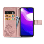 Lucky Clover Custodia in pelle con motivo a fiori pressati con supporto e fessure per carte, portafoglio e cinturino da polso, For Huawei P Smart 2020, For Huawei Y5P 2020 & Honor 9S, For Xiaomi Mi 10 Lite 5G, Fo Redmi 10X / Note 9, For LG K41S        ...